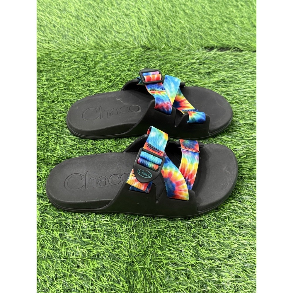 Chaco Chillos Slide Strappy Sandals Rainbow Tie Dye 38 Women's 7